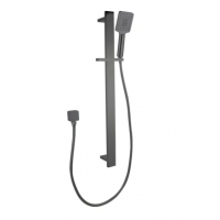 Square Gun Metal Grey Sliding Rail Shower Set